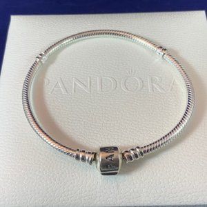 Pandora 925 Barrel Clasp Snake Bracelet 590702HV